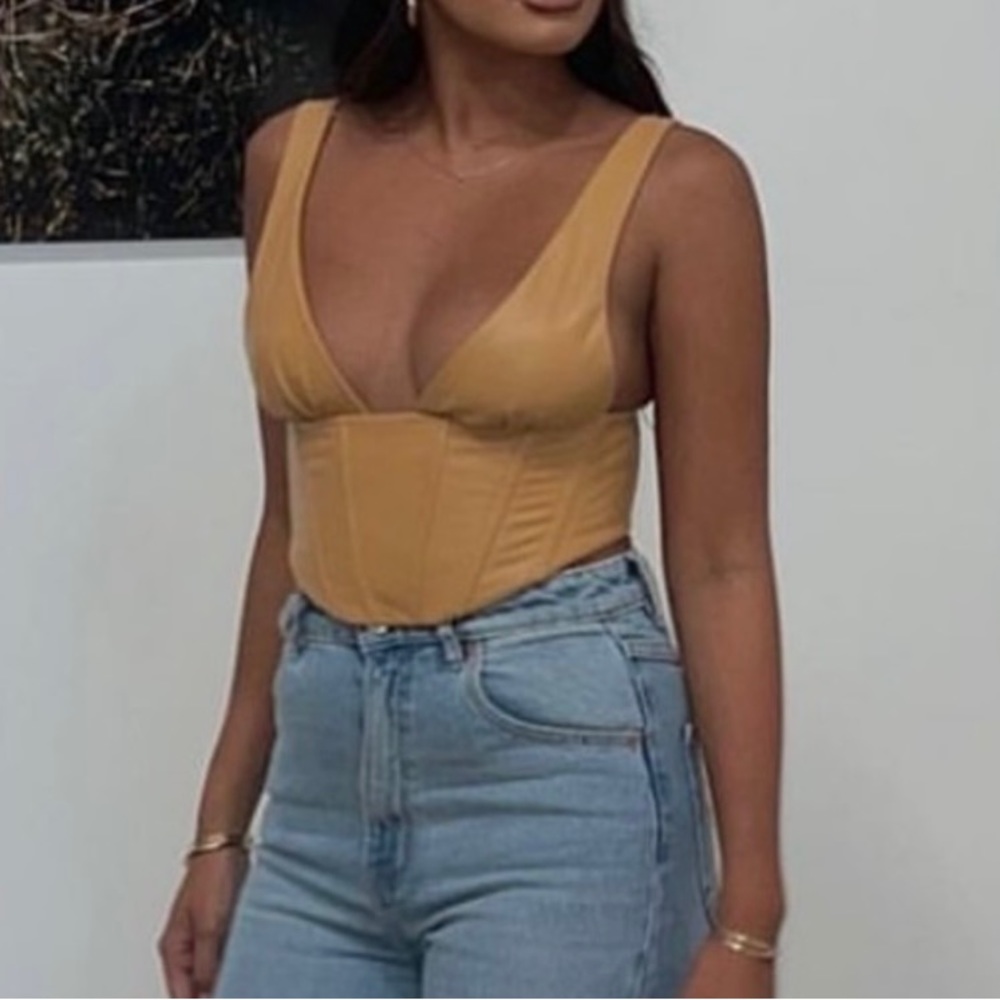 Zara yellow bustier top